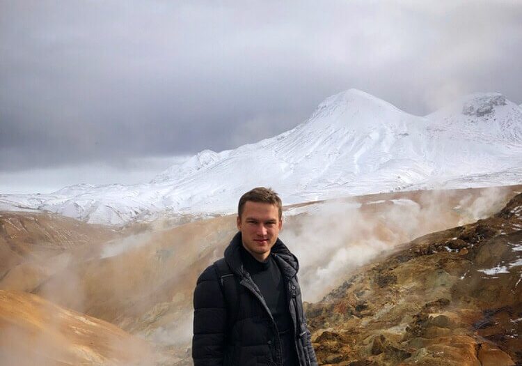 Pavel Tkach photographed in Iceland.